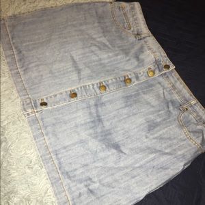 Light Denim Button Down Skirt